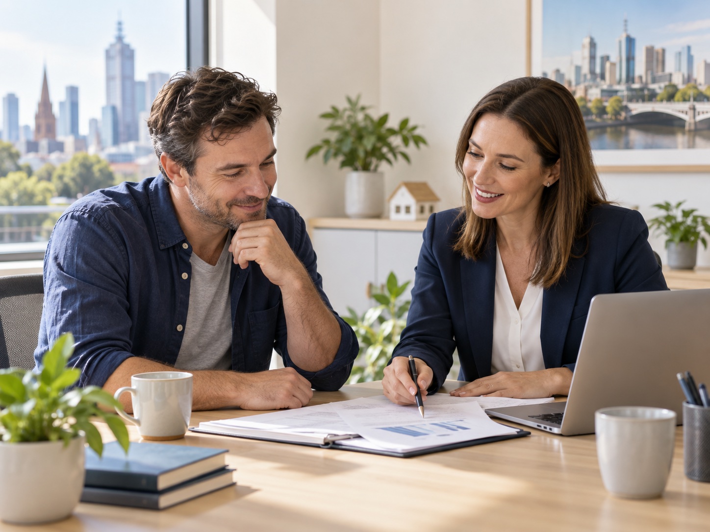 Victorian homeowner working with a mortgage adviser on a practical home-loan plan
