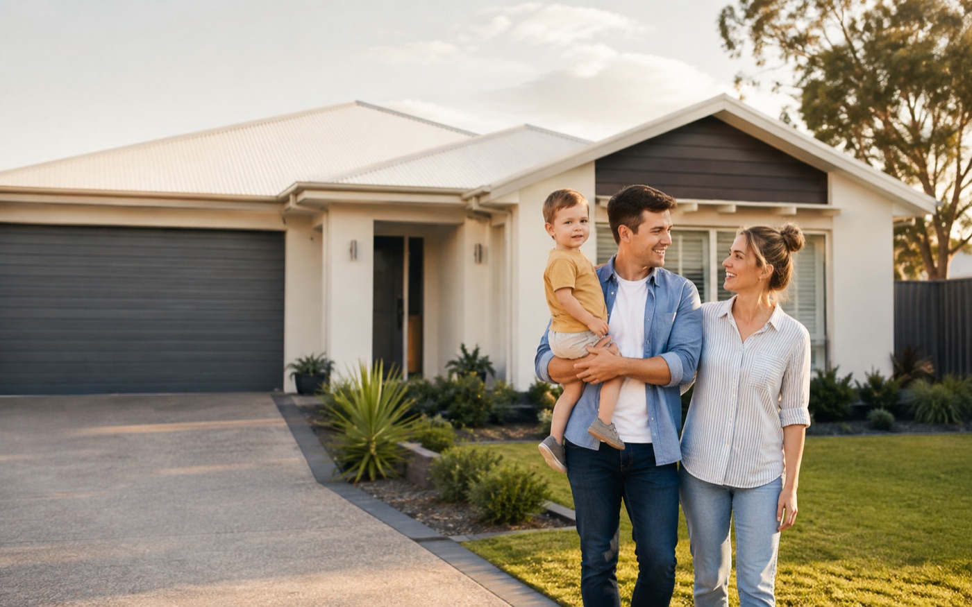 Newly built homes in a Victorian residential development