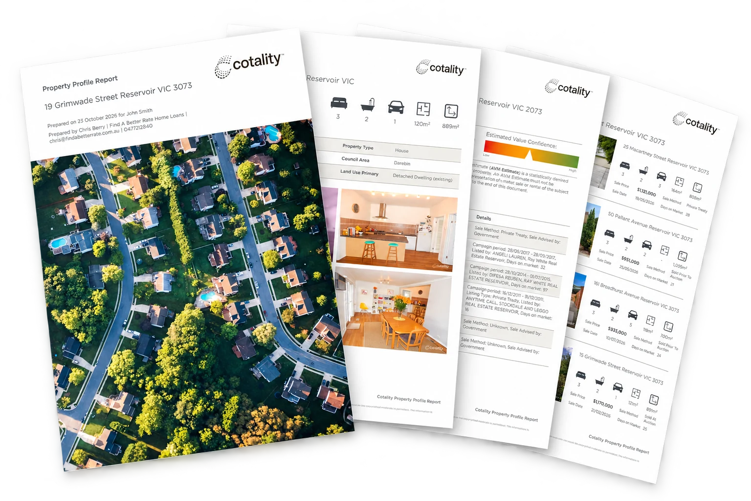 Example RP Data property report showing property details and comparable sales
